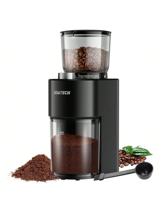 Homehours Anti-static Conical Burr Coffee Grinder, Adjustable Burr Mill with 38 Precise Grind Setting, precision timer, for Espresso/Drip/Pour Over/Cold Brew/French Press Coffee MakerBlack