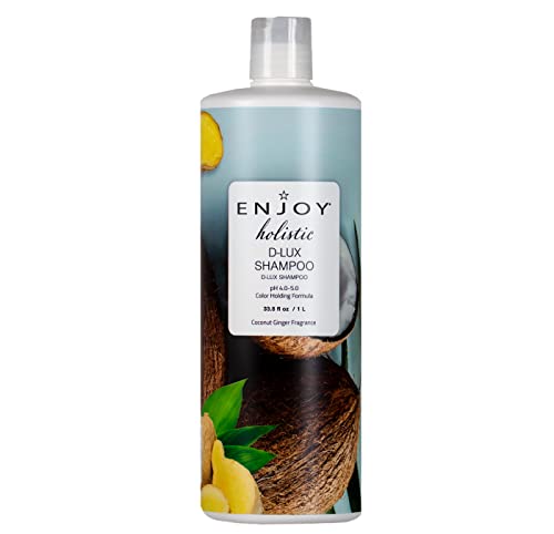 Enjoy Holistic D-Lux Shampoo, pH 4.0-5.0, For All Hair Types, Shampoo For Color Treated Hair, Shampoo for Men and Women, Curly Hair Shampoo - 33 Oz.