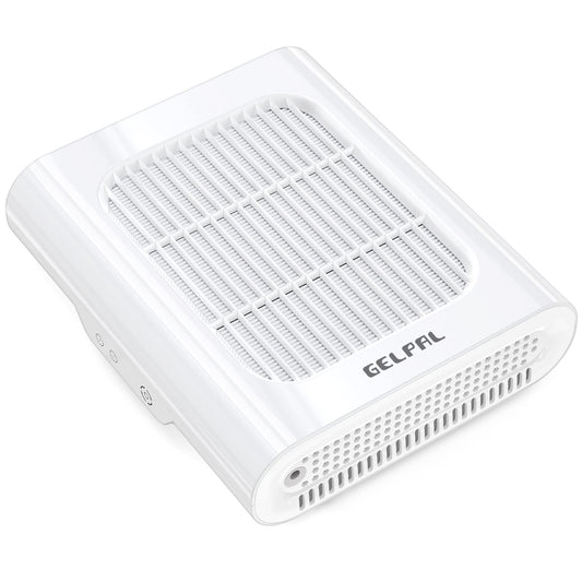 Gelpal Professional Nail Dust Collector, Nail Dust Collector for Acrylic Nails with Replaceable Filter, Electric Nail Vacuum Fan, Low Noise, Dust Collector for Nail Polishing and Nail Salon, White