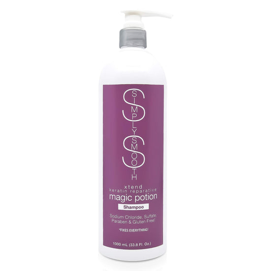 SIMPLY SMOOTH Magic Potion Shampoo Paraben Free Daily Shampoo Restore & Repair Dry, Damaged, Keratin Depleted Hair Hydrate & Create Soft, Healthy Hair For All Hair Types 33.8 Oz