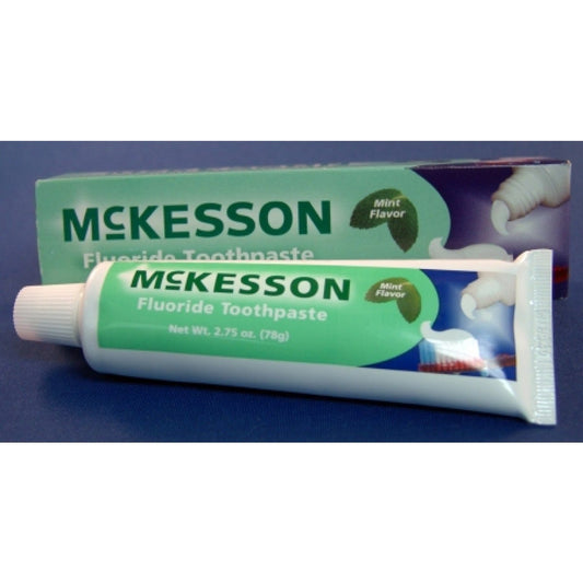 McKesson Toothpaste, Mint Flavor, 2.75 oz. Tube, Case of 144
