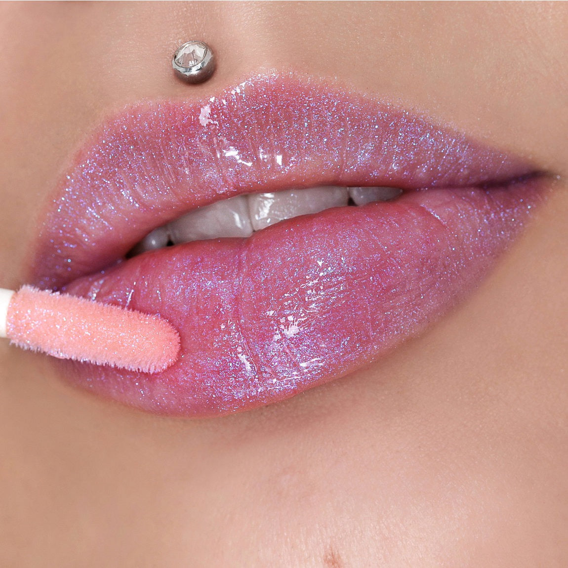 Succulent | Sheer baby pink with blue pearls